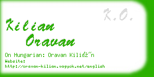 kilian oravan business card